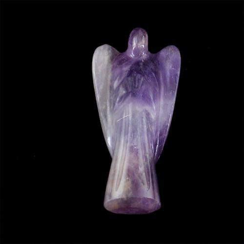 gemsmore:Genuine Bi Color Amethyst Carved Healing Angel Gemstone