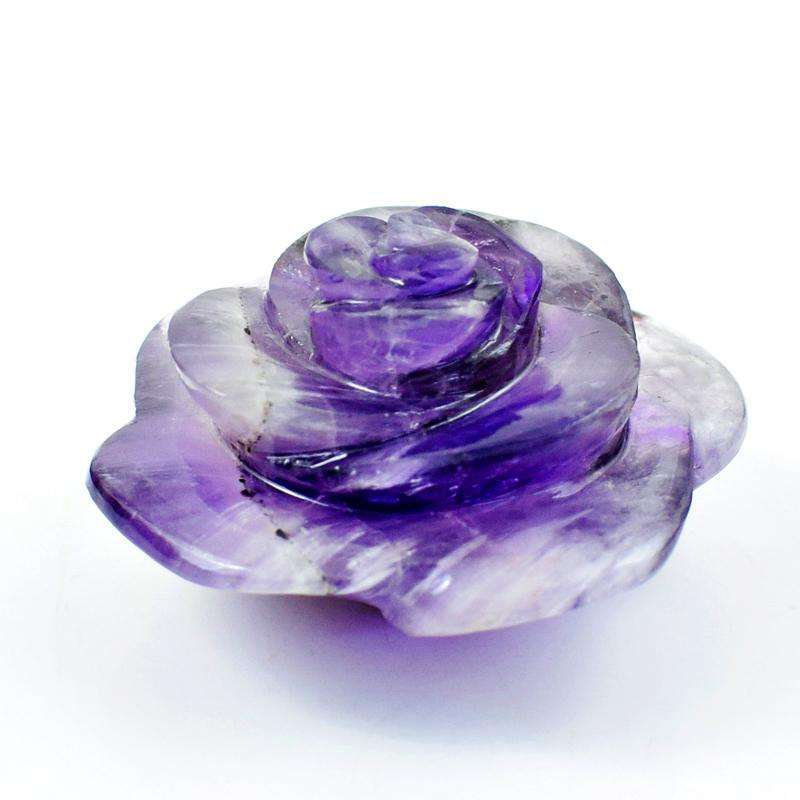 gemsmore:Genuine Bi-Color Amethyst Carved Rose