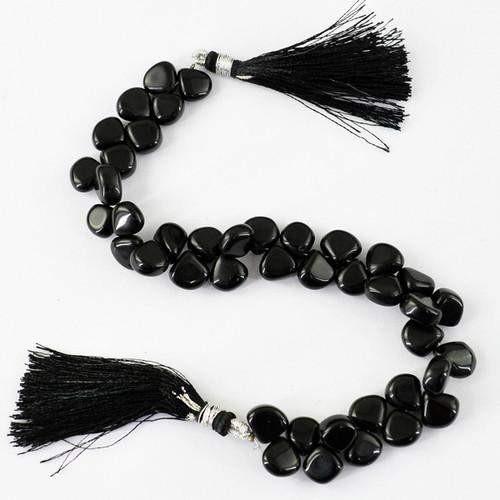 gemsmore:Genuine Black Onyx Beads Strand
