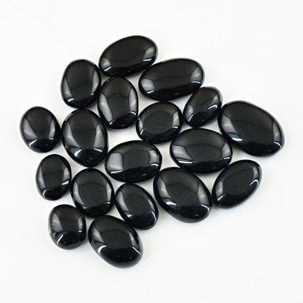 gemsmore:Genuine Black Oval Shape Onyx Untreated Loose Gemstone Lot