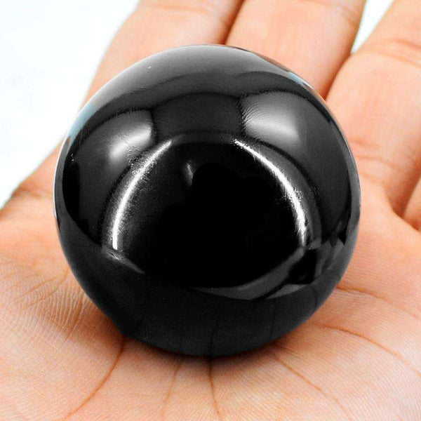 gemsmore:Genuine Black Spinel Carved Reiki Healing Sphere