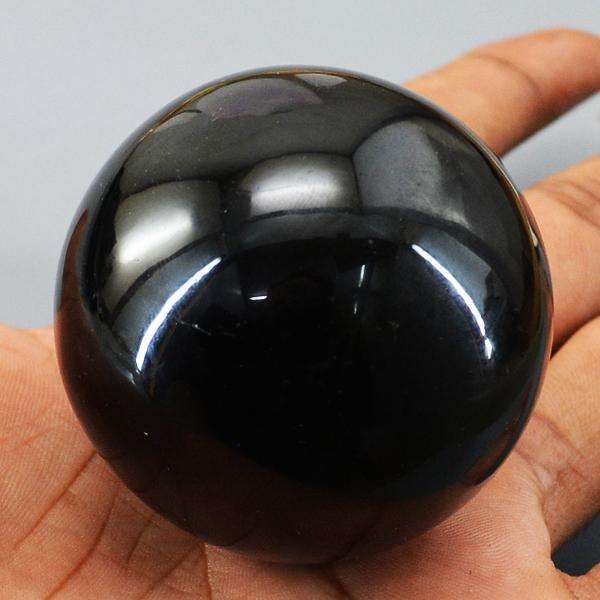 gemsmore:Genuine Black Spinel Hand Carved Reiki Healing Sphere