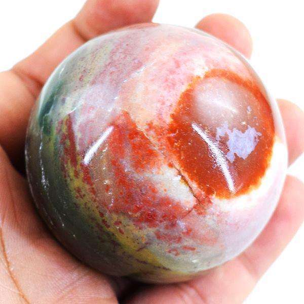 gemsmore:Genuine Bloodstone Hand Carved Healing Sphere