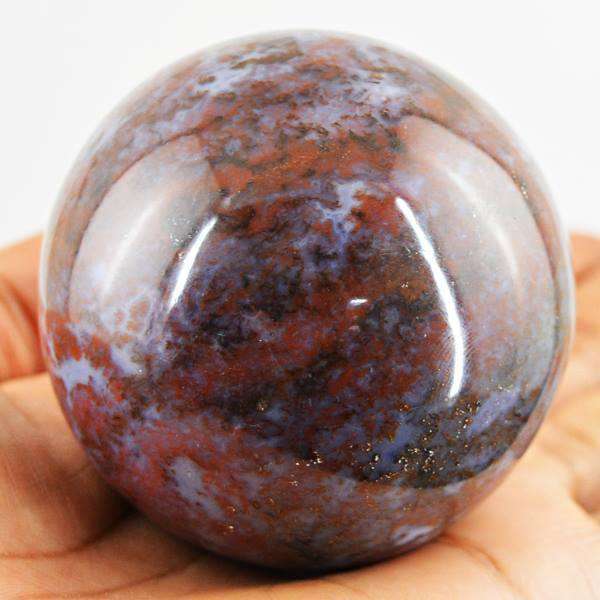 gemsmore:Genuine Bloodstone Hand Carved Reiki Healing Sphere