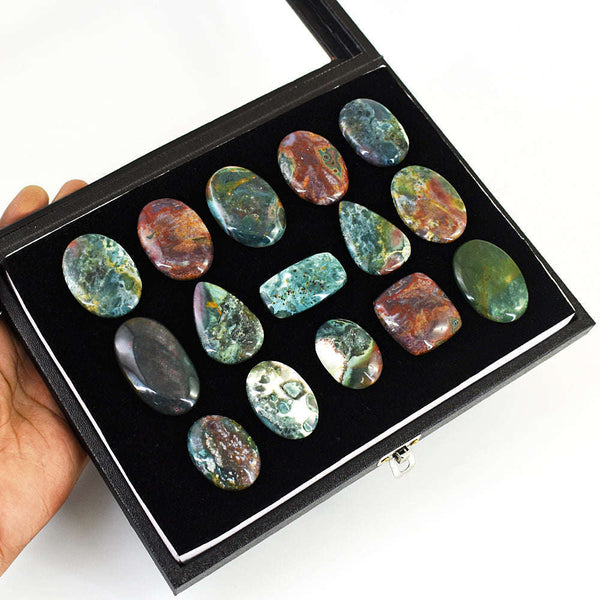 gemsmore:Genuine Bloodstone Untreated Gemstone Cabochon Lot