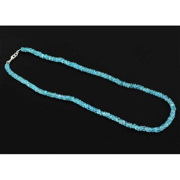 gemsmore:Genuine Blue Apatite Untreated Beads Necklace