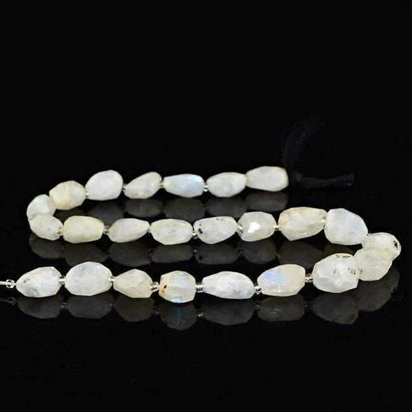 gemsmore:Genuine Blue Flash Moonstone Beads Strand Natural Faceted Drilled