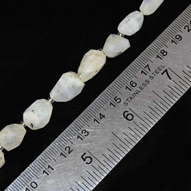 gemsmore:Genuine Blue Flash Moonstone Beads Strand Natural Faceted Drilled