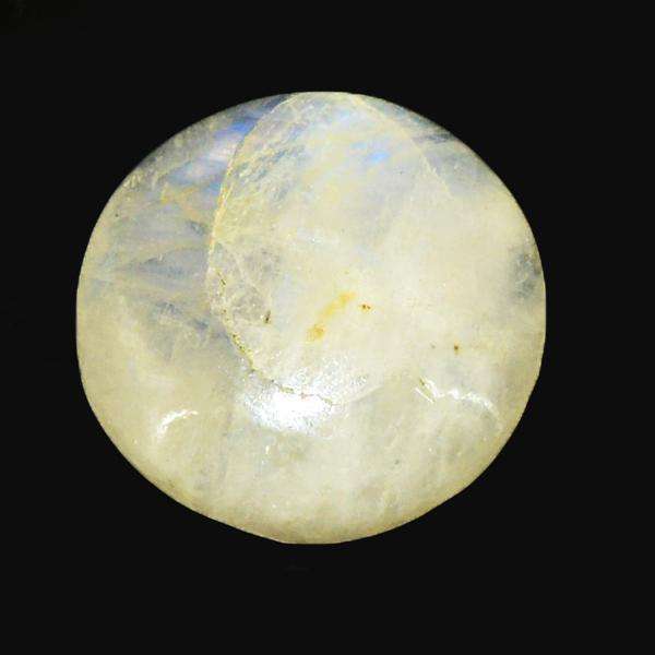 gemsmore:Genuine Blue Flash Moonstone Round Shape Untreated Loose Gemstone
