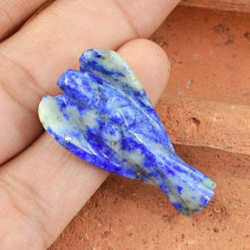 gemsmore:Genuine Blue Lapis Lazuli Carved Healing Angel Gemstone