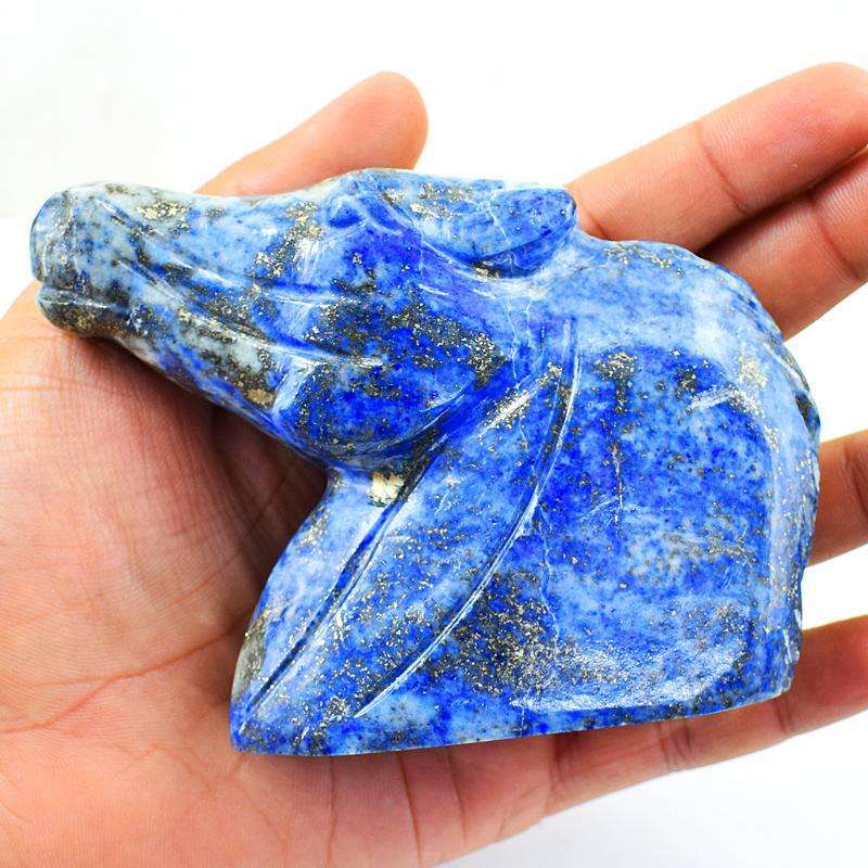 gemsmore:Genuine Blue Lapis Lazuli Carved Horse Burst