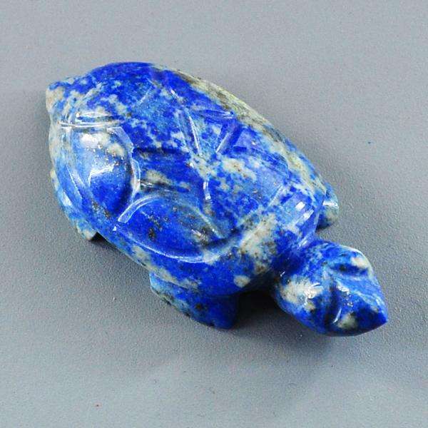 gemsmore:Genuine Blue Lapis Lazuli Carved Miniature Turtle