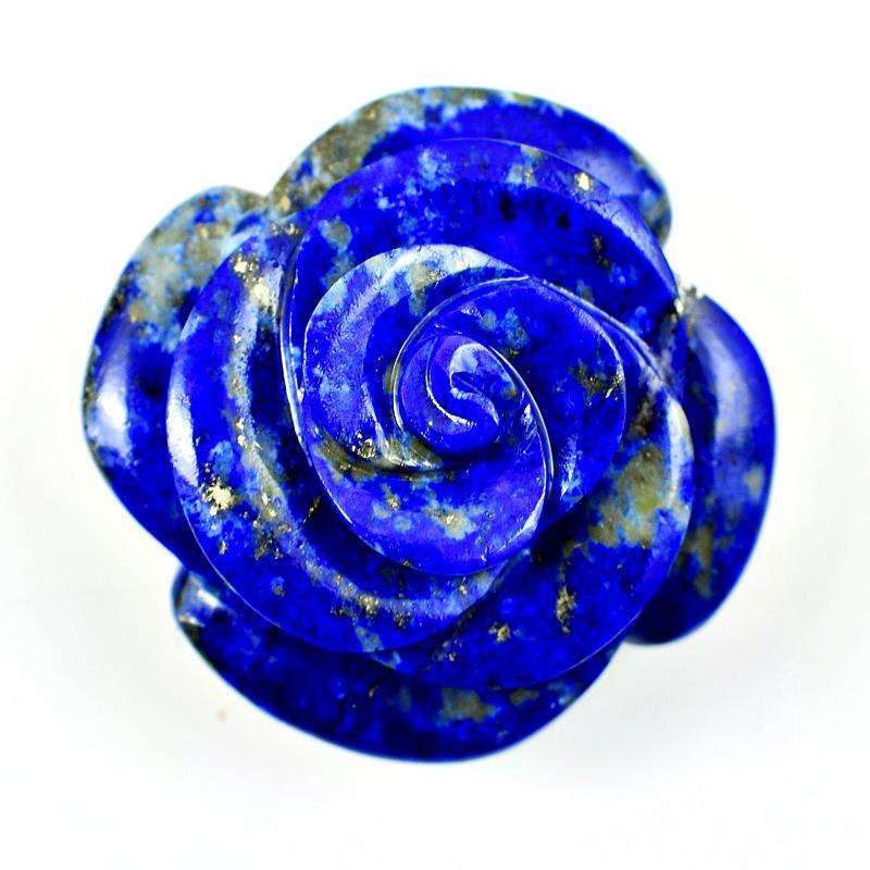 gemsmore:Genuine Blue Lapis Lazuli Carved Rose