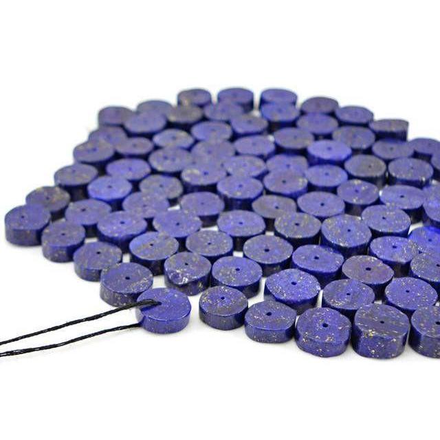 gemsmore:Genuine Blue Lapis Lazuli Drilled Beads Lot