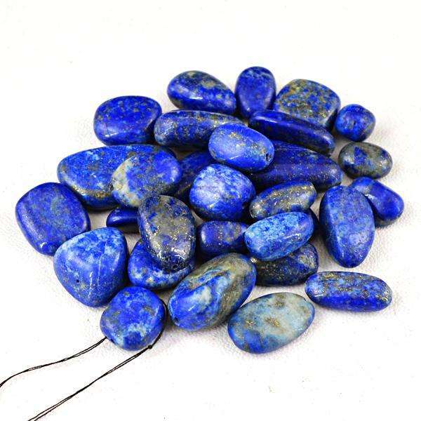 gemsmore:Genuine Blue Lapis Lazuli Drilled Beads Lot