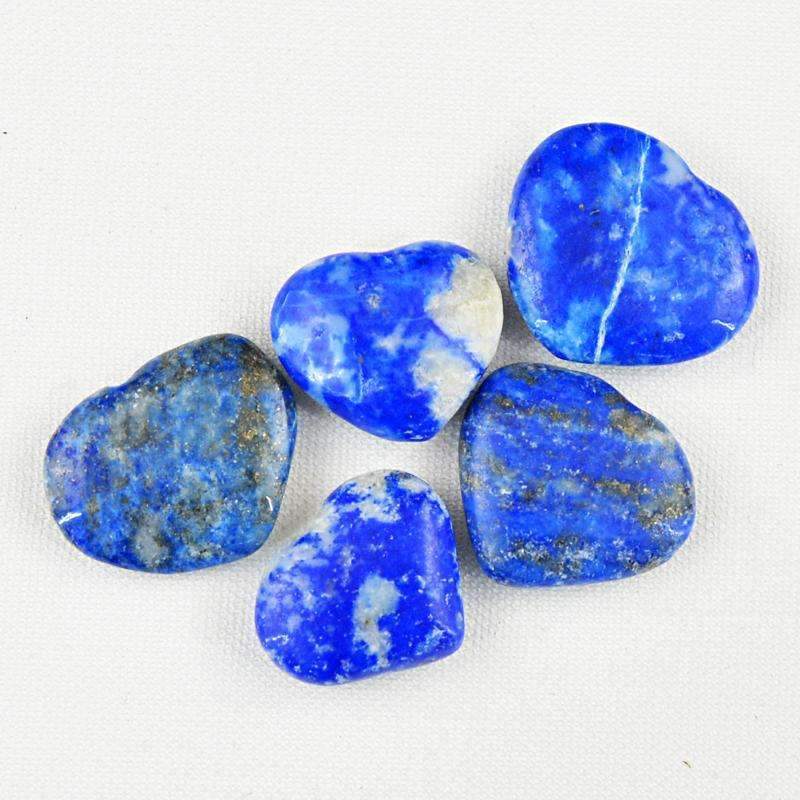 gemsmore:Genuine Blue Lapis Lazuli Gemstone Lot - Natural Carved Heart Shape