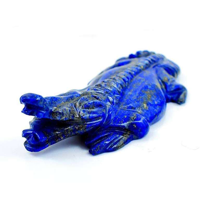 gemsmore:Genuine Blue Lapis Lazuli Hand Carved Crocodile