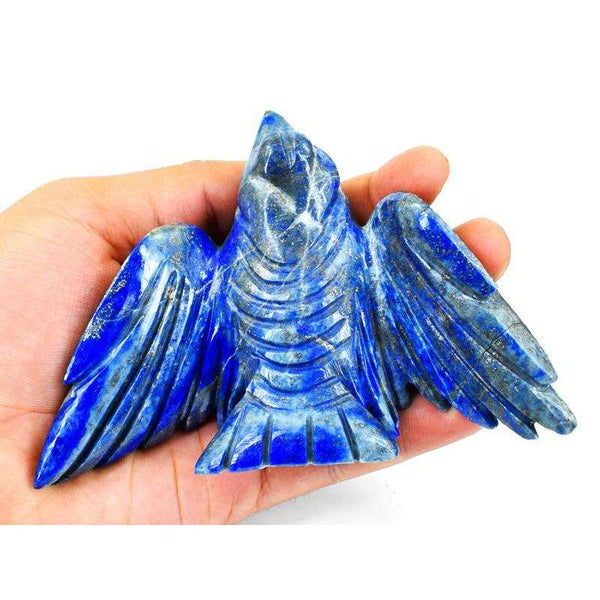 gemsmore:Genuine Blue Lapis Lazuli Hand Carved Eagle