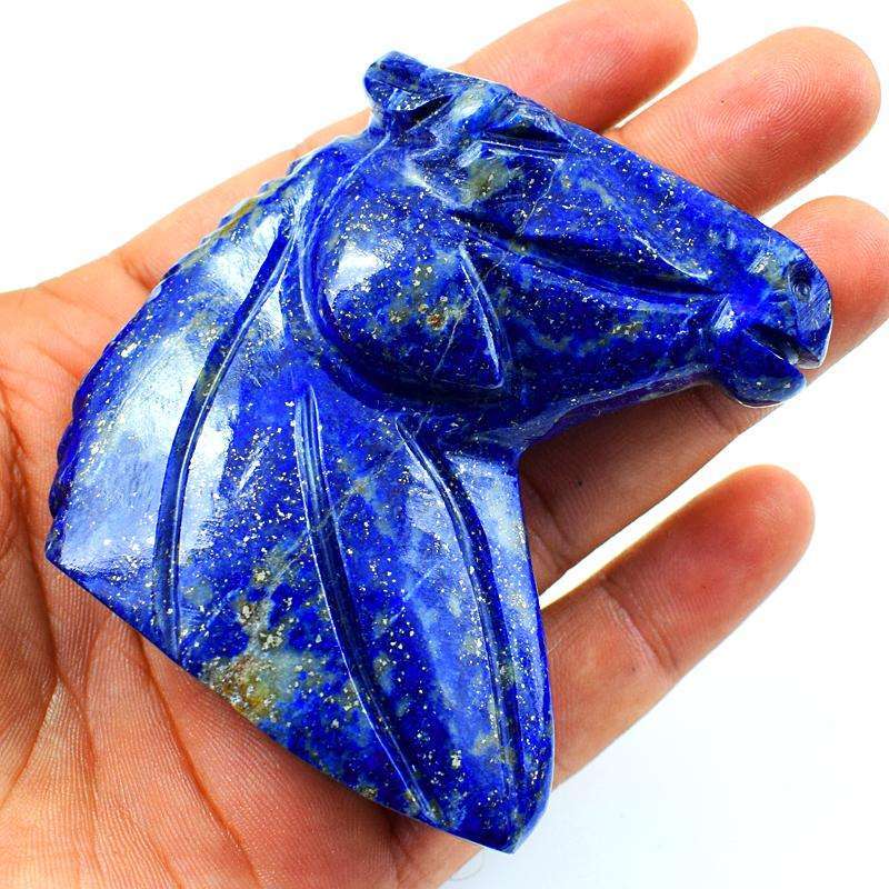 gemsmore:Genuine Blue Lapis Lazuli Hand Carved Horse Burst