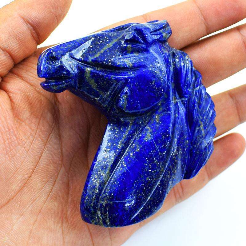 gemsmore:Genuine Blue Lapis Lazuli Hand Carved Horse Burst