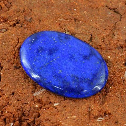 gemsmore:Genuine Blue Lapis Lazuli Oval Shaped Gemstone