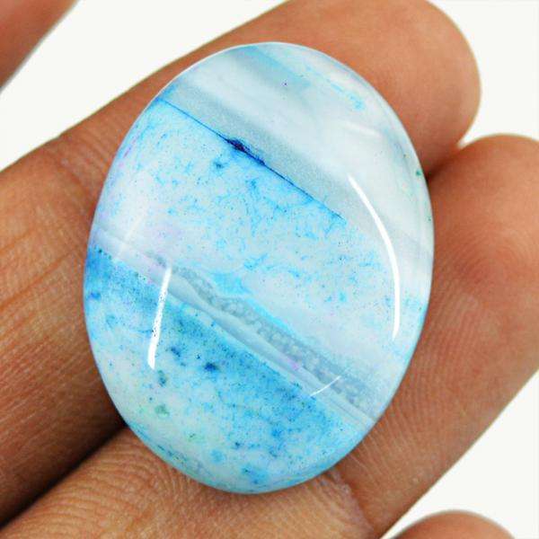 gemsmore:Genuine Blue Onyx Oval Shape Loose Gemstone