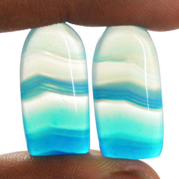 gemsmore:Genuine Blue Onyx Untreated Loose Gems Pair