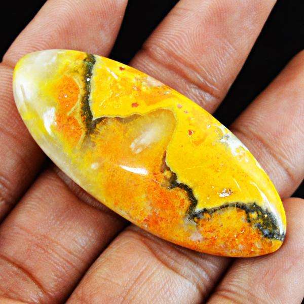 gemsmore:Genuine Bumble Bee Jasper Oval Shape Loose Gemstone