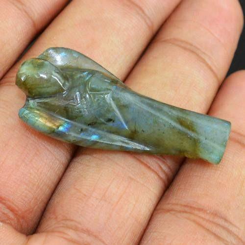 gemsmore:Genuine Carved Angel Blue Labradorite Gemstone