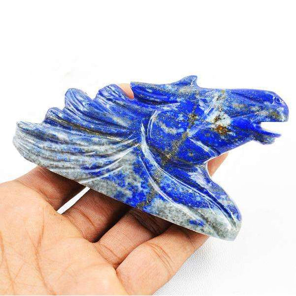 gemsmore:Genuine Carved Blue Lapis Lazuli Horse Bust