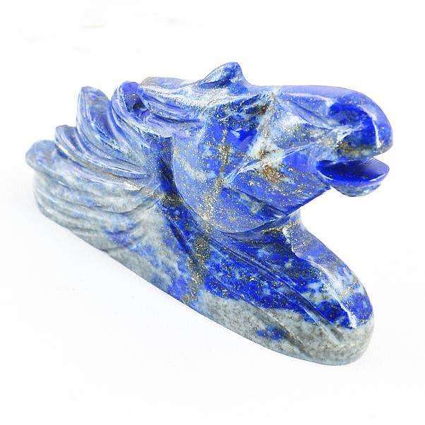 gemsmore:Genuine Carved Blue Lapis Lazuli Horse Bust