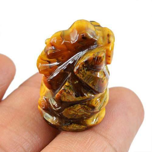 gemsmore:Genuine Carved Ganesha Golden Tiger Eye