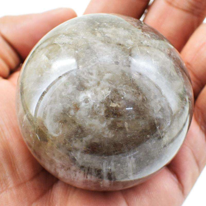 gemsmore:Genuine Carved Rutile Quartz Crystal Healing Sphere