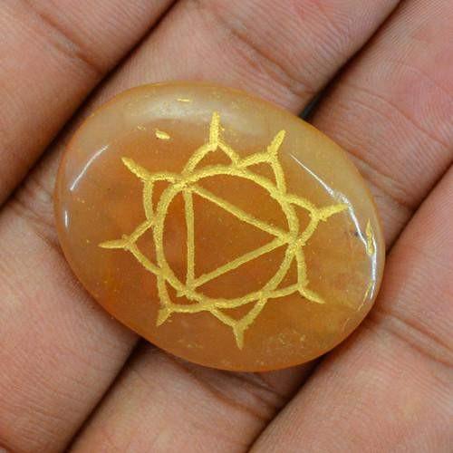 gemsmore:Genuine Chakra Orange Aventurine Gemstone