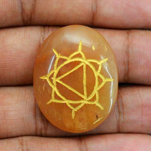 gemsmore:Genuine Chakra Orange Aventurine Gemstone