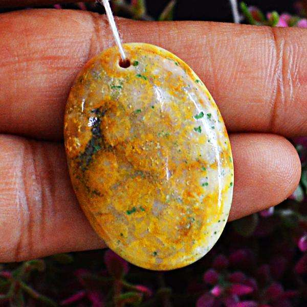 gemsmore:Genuine Coral Fossil Oval Shape Untreated Drilled Loose Gemstone