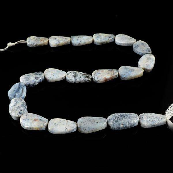 gemsmore:Genuine Dendrite Opal Oval Shape Drilled Beads Strand