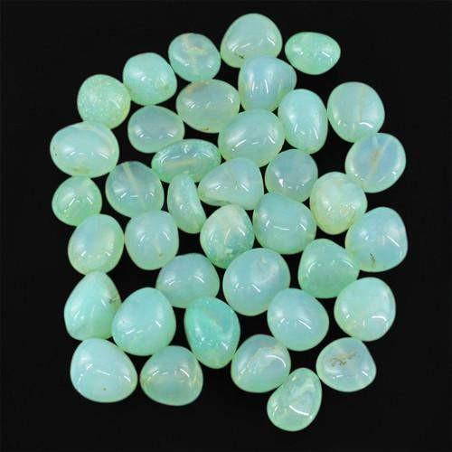 gemsmore:Genuine Drilled Green Chalcedony Beads Lot