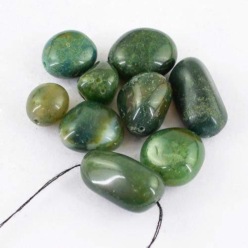 gemsmore:Genuine Drilled Green Jasper Beads Gemstone Lot