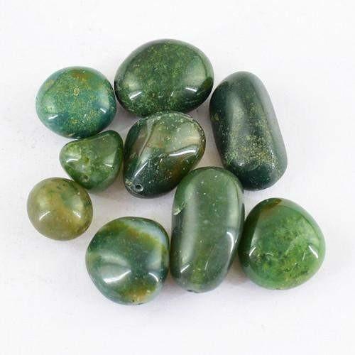 gemsmore:Genuine Drilled Green Jasper Beads Gemstone Lot