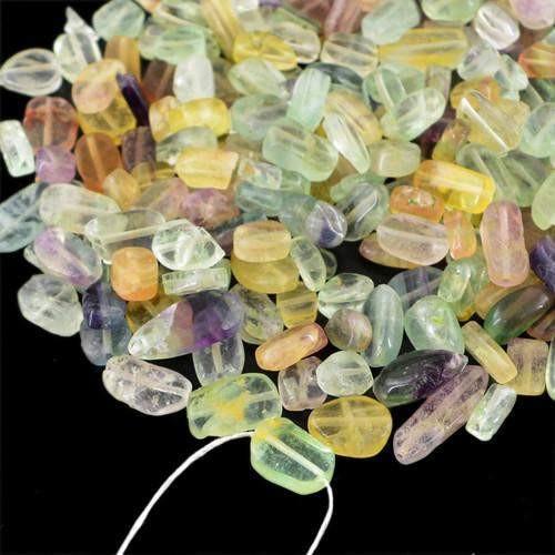 gemsmore:Genuine Drilled Multicolor Fluorite Beads Gemstone Lot