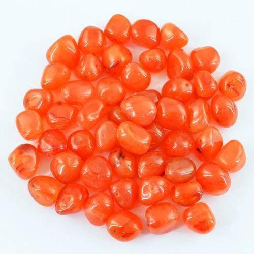 gemsmore:Genuine Drilled Orange Carnelian Beads Gemstone Lot