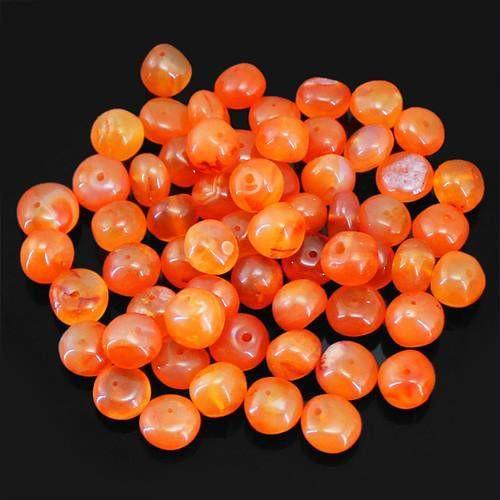 gemsmore:Genuine Drilled Orange Carnelian Beads Lot