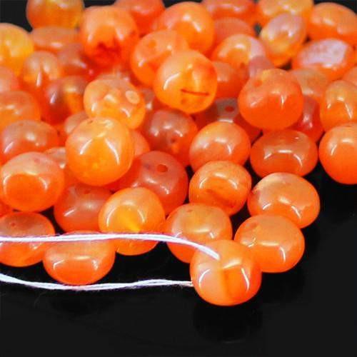gemsmore:Genuine Drilled Orange Carnelian Beads Lot