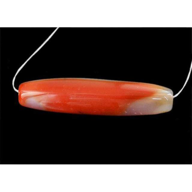 gemsmore:Genuine Drilled Orange Onyx Bead