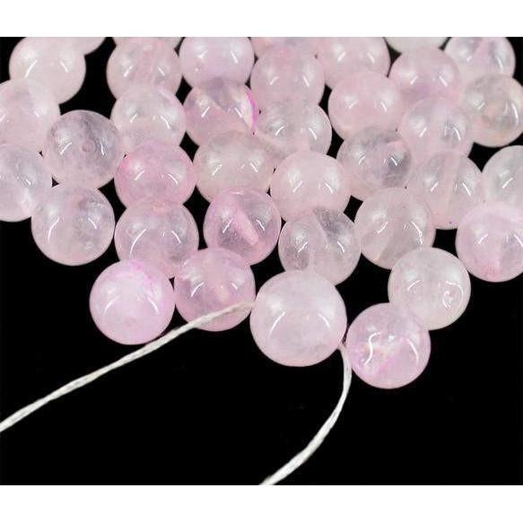 gemsmore:Genuine Drilled Pink Rose Quartz Beads Lot