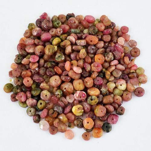 gemsmore:Genuine Drilled Watermelon Tourmaline Beads Lot