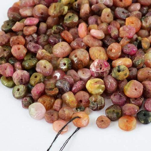 gemsmore:Genuine Drilled Watermelon Tourmaline Beads Lot