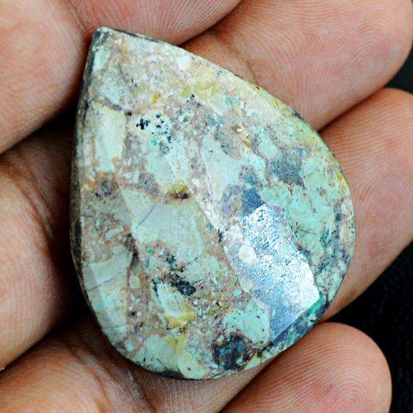 gemsmore:Genuine Faceted Pear Shape Turquoise Untreated Loose Gemstone