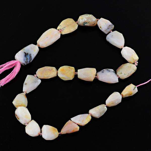gemsmore:Genuine Faceted Pink Australian Opal Drilled Beads Strand